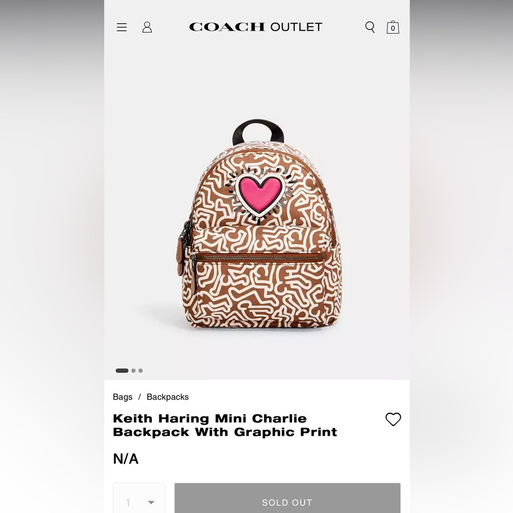 Coach Mini Backpack Coach x Keith Haring Collab Backpack White/Brown Heart